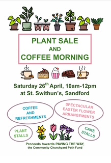 April 26th Plant Sale and Coffee Morning