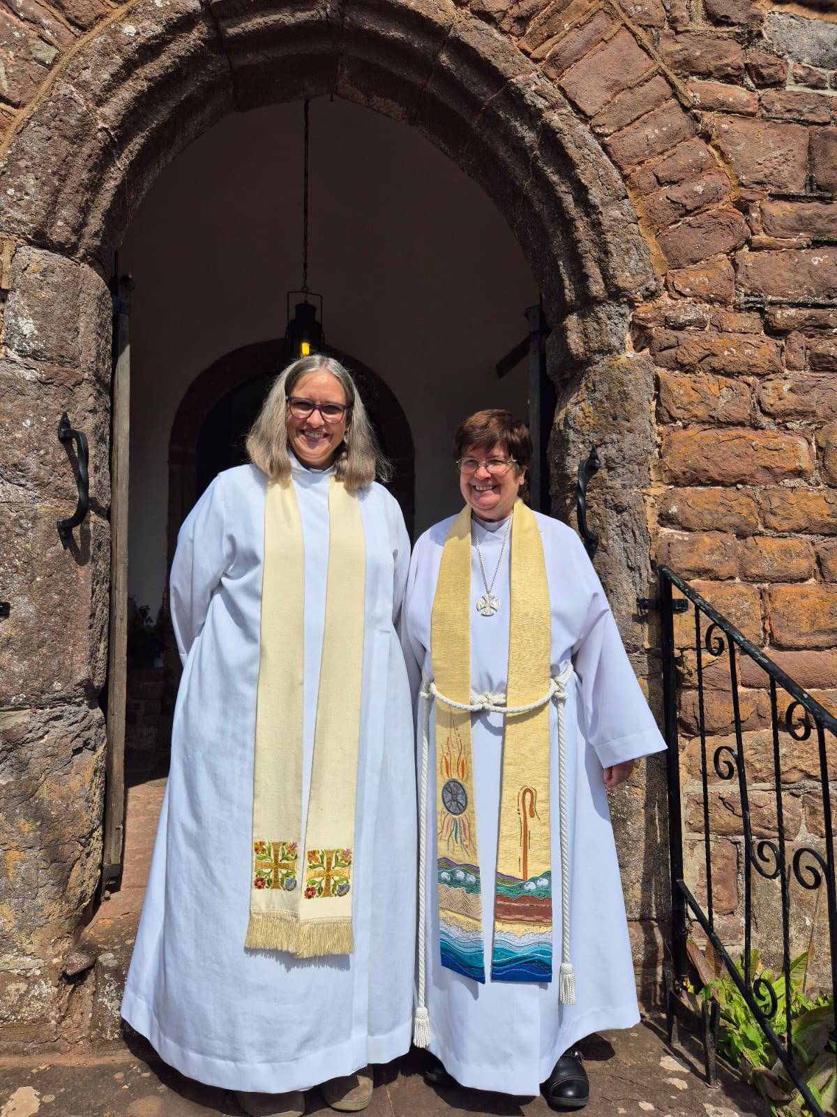 Our vicar Revd Janet May with Bishop of Crediton Moira Astin